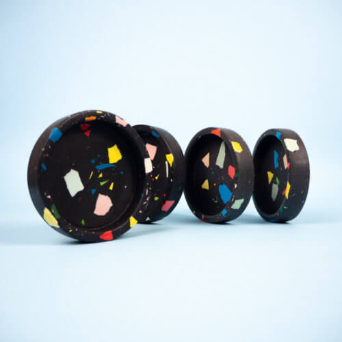 Gabrielle Hola terrazzo tray black multicolor