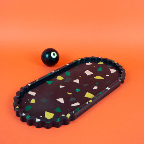 Gabrielle Hola terrazzo zigzag black